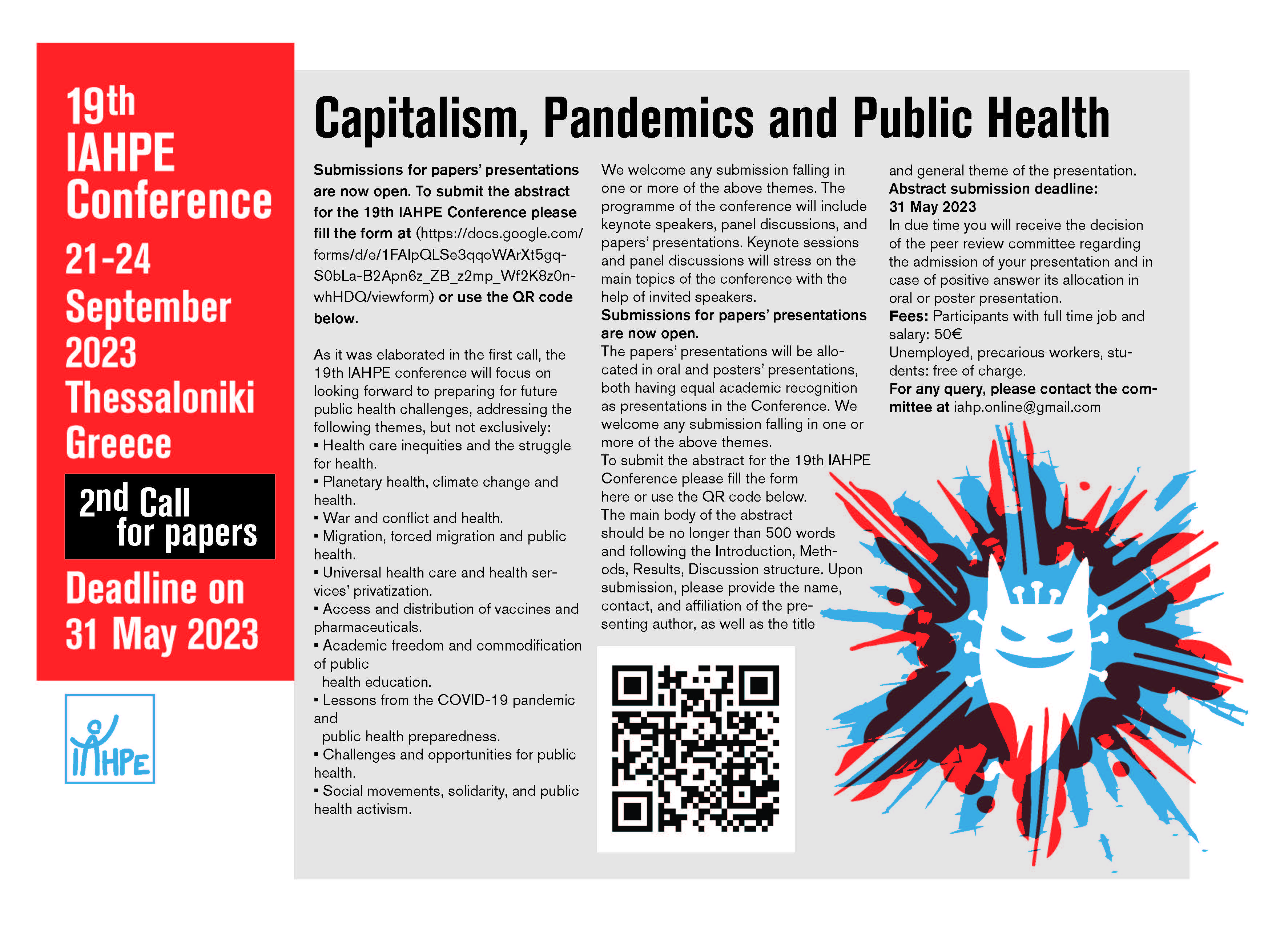 IAHPE Conference, Thessaloniki 21-24 September 2023, second call