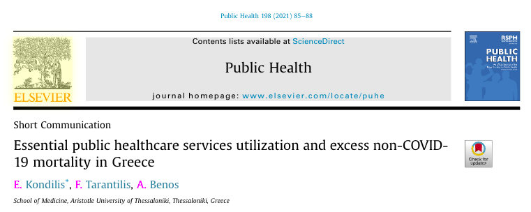 Essential public healthcare services utilisation and excess non-COVID-19 mortality in Greece
